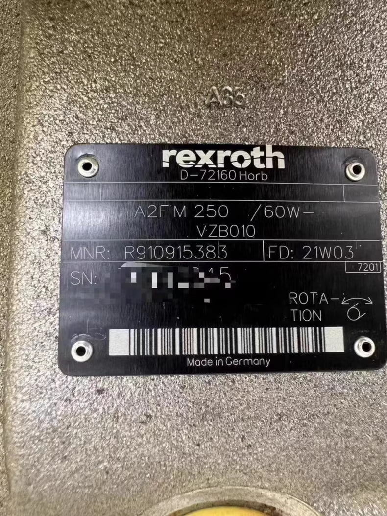 Rexroth Vane Pump A2FM250/60W-VZB010 R910915383 - Image 2