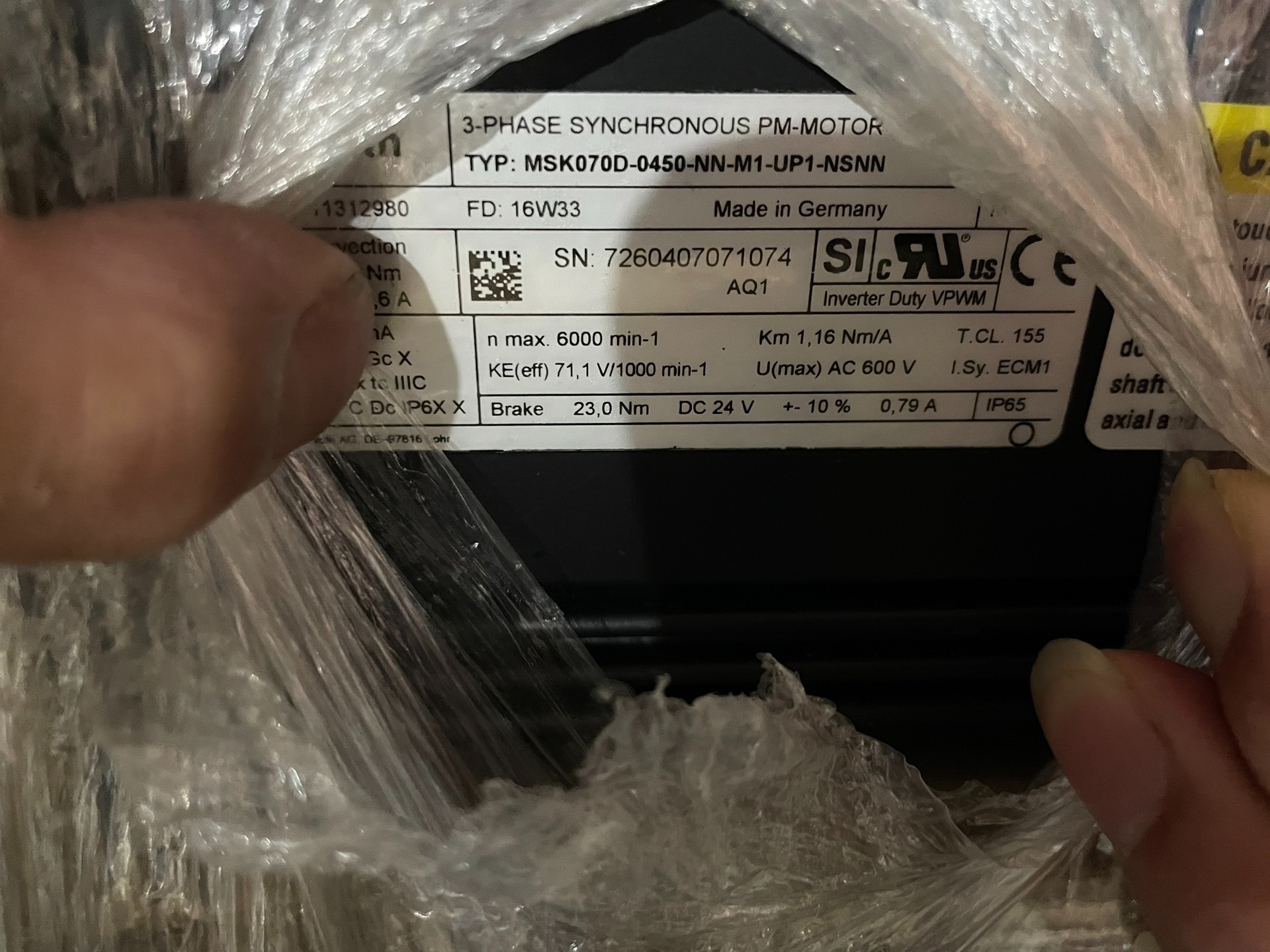 Rexroth Servo Motor MSK070D-0450-NN-M1-UP1-N