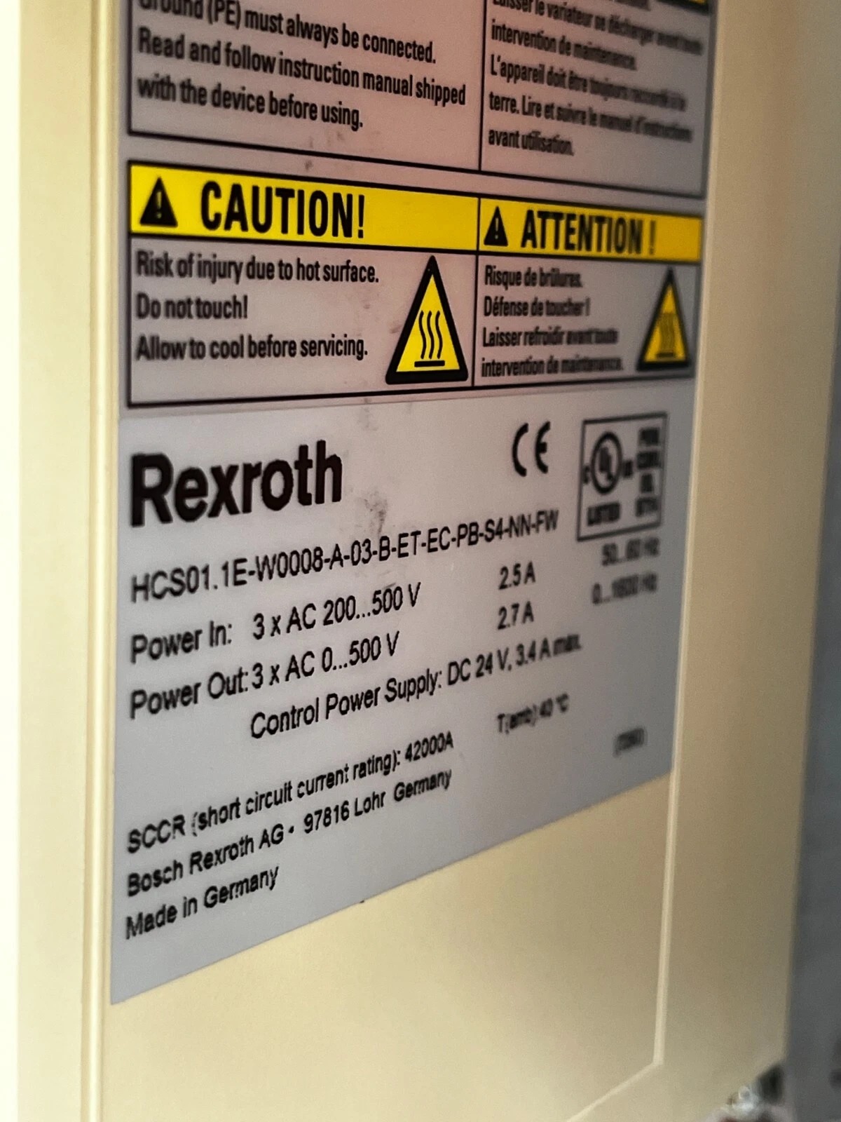 Rexroth HCS01.1E-W0008-A-03-B-ET-EC-PB-S4-NN-FW Controller