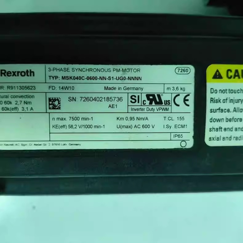 Rexroth MSK040C-0600-NN-S1-UG0-NNNN High Performance Synchronous Servo Motor