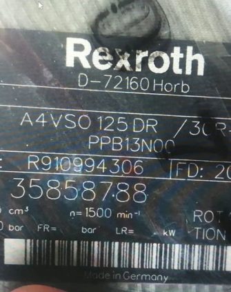 Rexroth Hydraulic Piston Pump R910994306 A4VSO125DR/30R-PPB13N00
