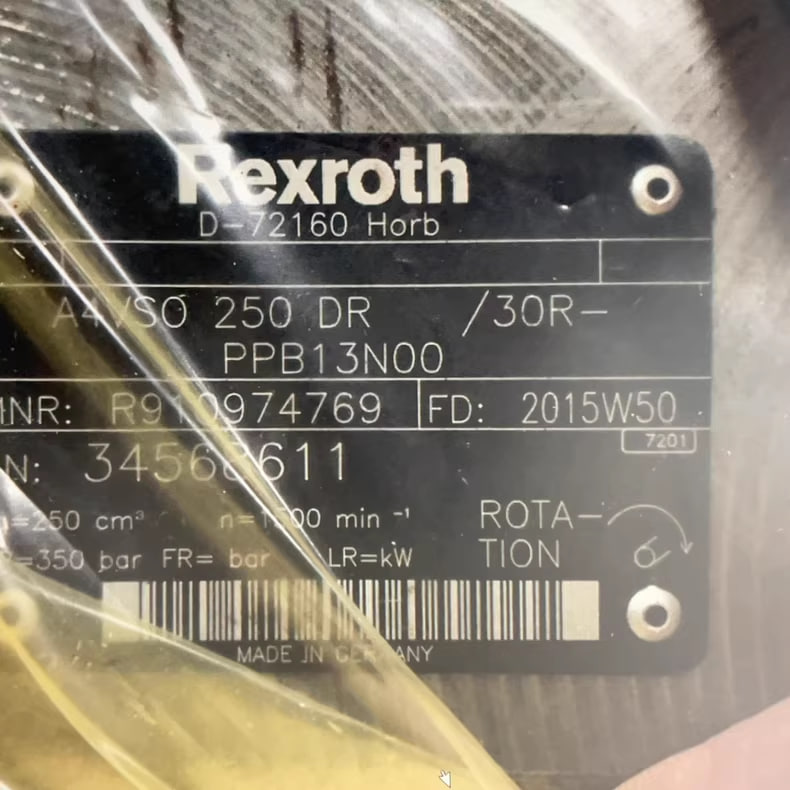 Rexroth Hydraulic Pump R910974769 A4VSO250DR/30R-PPB13N00 — High-Performance Variable Axial Piston Pump