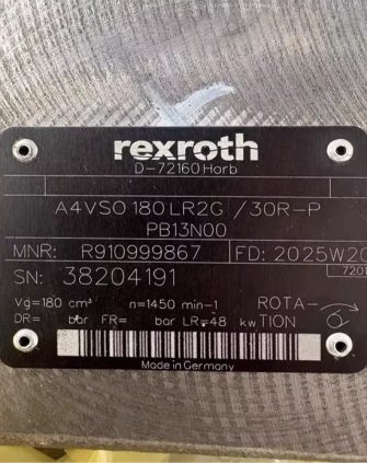 Rexroth Hydraulic Pump R910999867 A4VSO180LR2G/30R-PPB13N00 — High-Performance Variable Axial Piston Pump