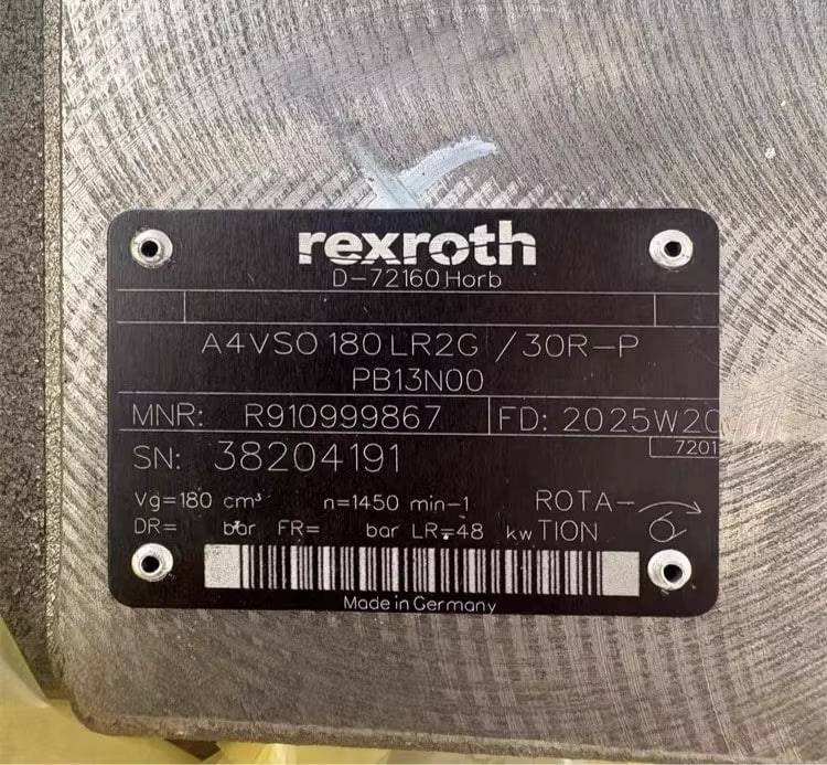 Rexroth Hydraulic Pump R910999867 A4VSO180LR2G/30R-PPB13N00 — High-Performance Variable Axial Piston Pump