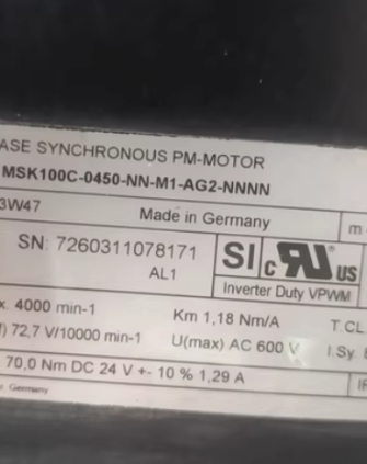 Rexroth MSK100C-0450-NN-M1-AG2-NNNN High Performance Synchronous Servo Motor